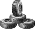 Paquete de 4 Llantas 35X12.50 R17LT-10C 125R BLACKHAWK RIDGECRAWLER A/T